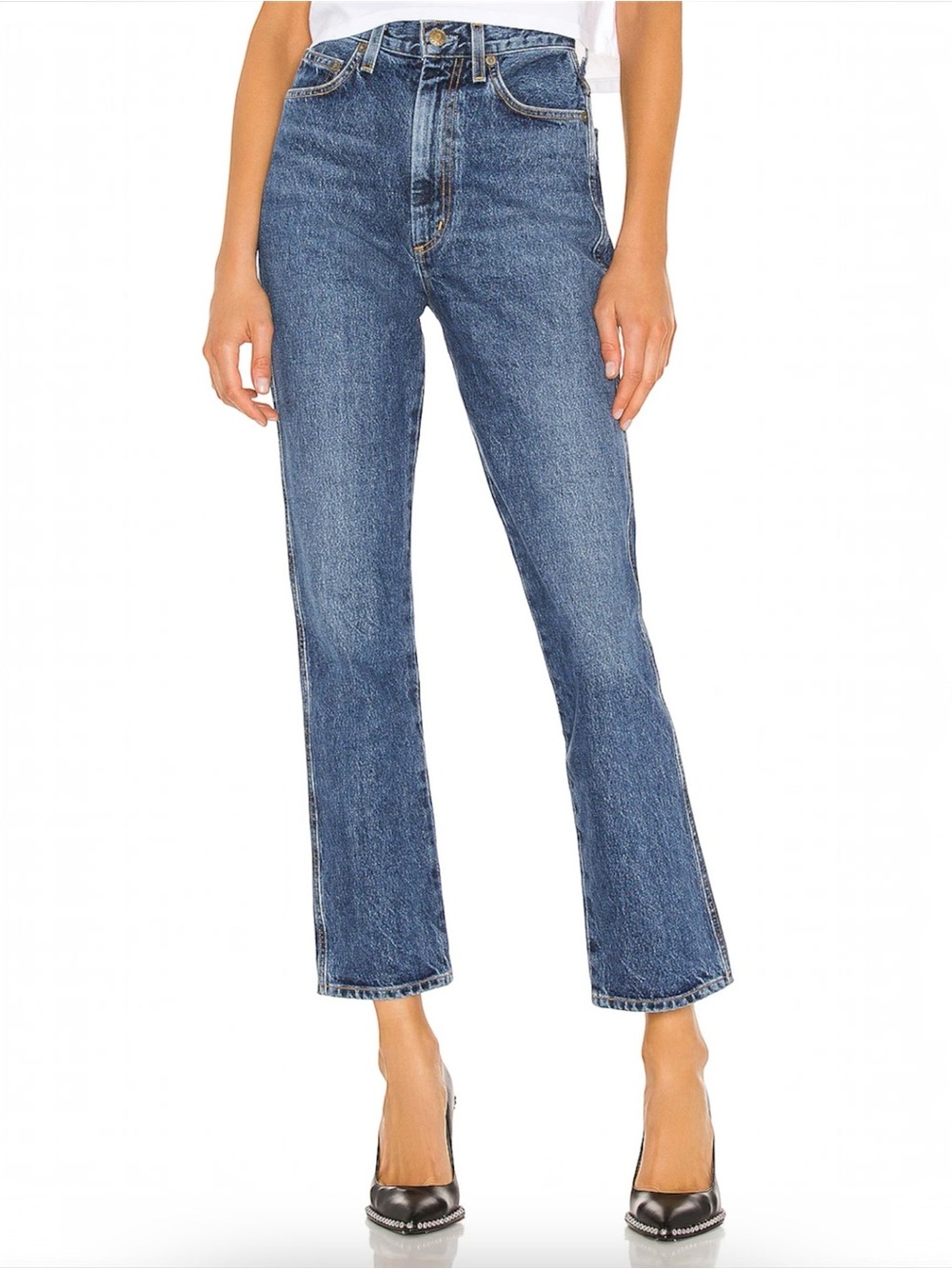 AGOLDE‎ Pinch Waist High Rise Kick Jeans in Placebo